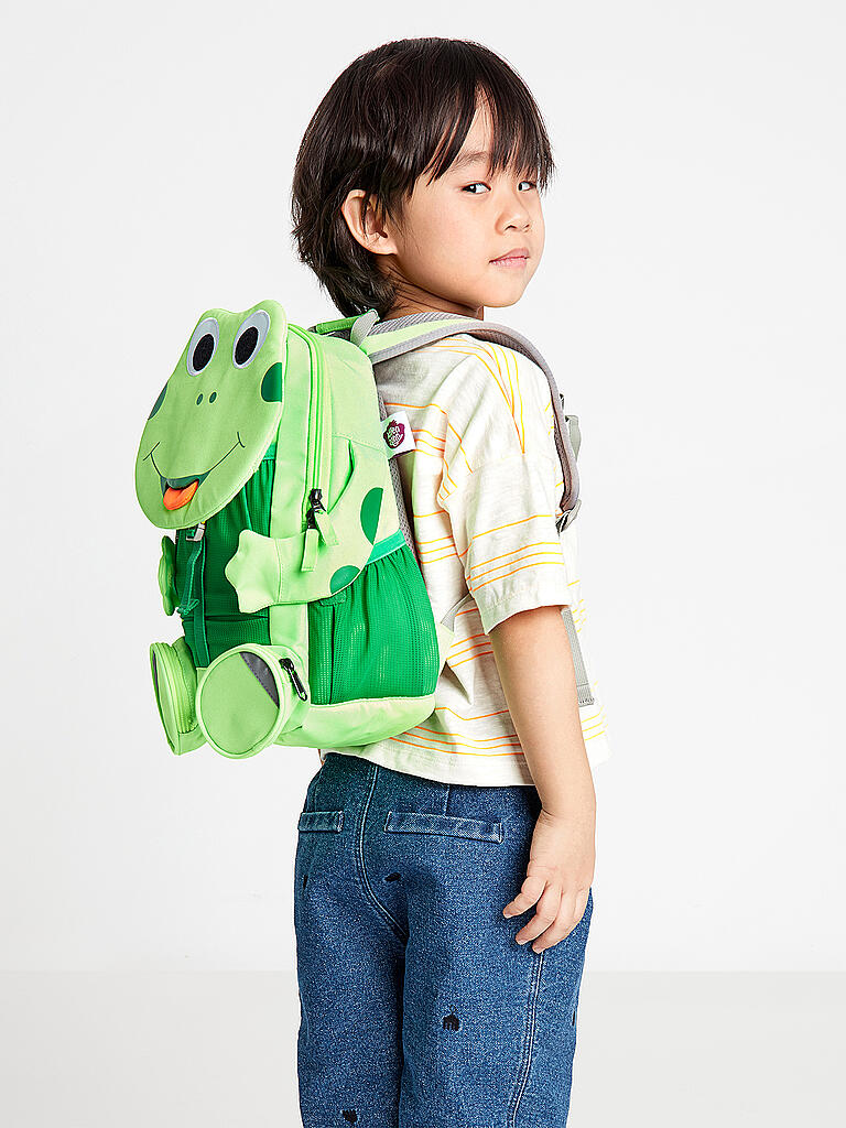 AFFENZAHN | Kinder Rucksack Großer Freund - Frosch | grün