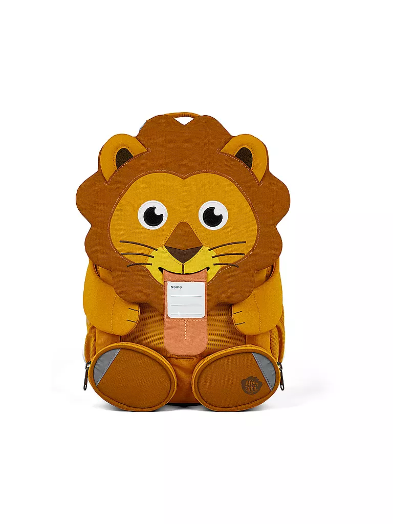 Aus Großer Not Helfen 8 Buchstaben AFFENZAHN Kinder Rucksack Großer Freund - Löwe orange