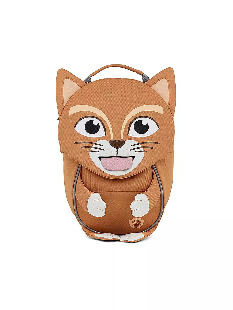 AFFENZAHN | Kinder Rucksack Kleine Freunde - Katze | braun
