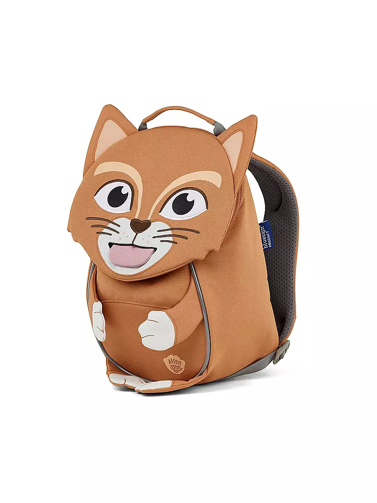 AFFENZAHN | Kinder Rucksack Kleine Freunde - Katze | braun