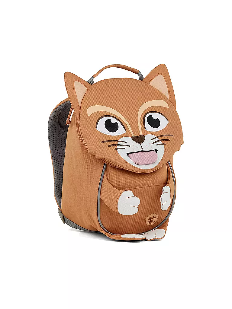 AFFENZAHN | Kinder Rucksack Kleine Freunde - Katze | braun