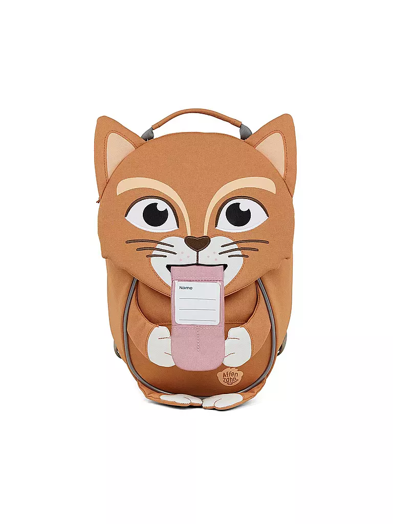 AFFENZAHN | Kinder Rucksack Kleine Freunde - Katze | braun