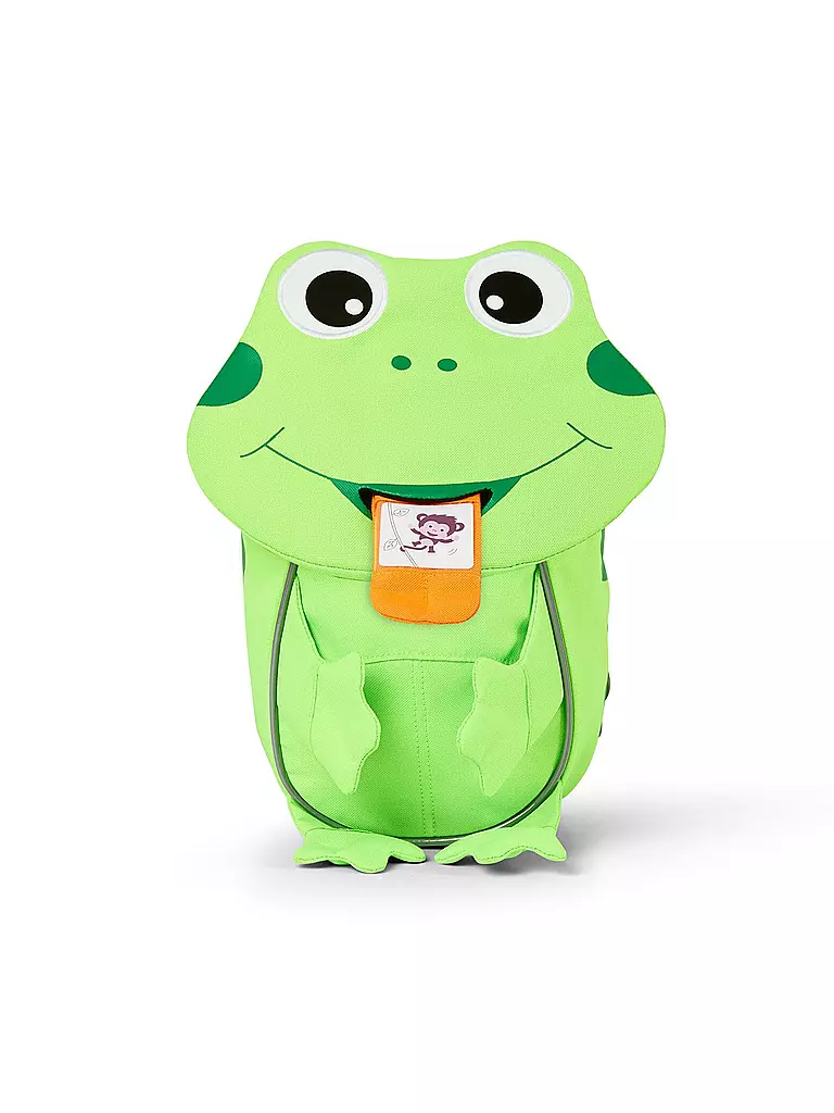 AFFENZAHN | Kinder Rucksack Kleine Freunde Neon - Frosch | grün