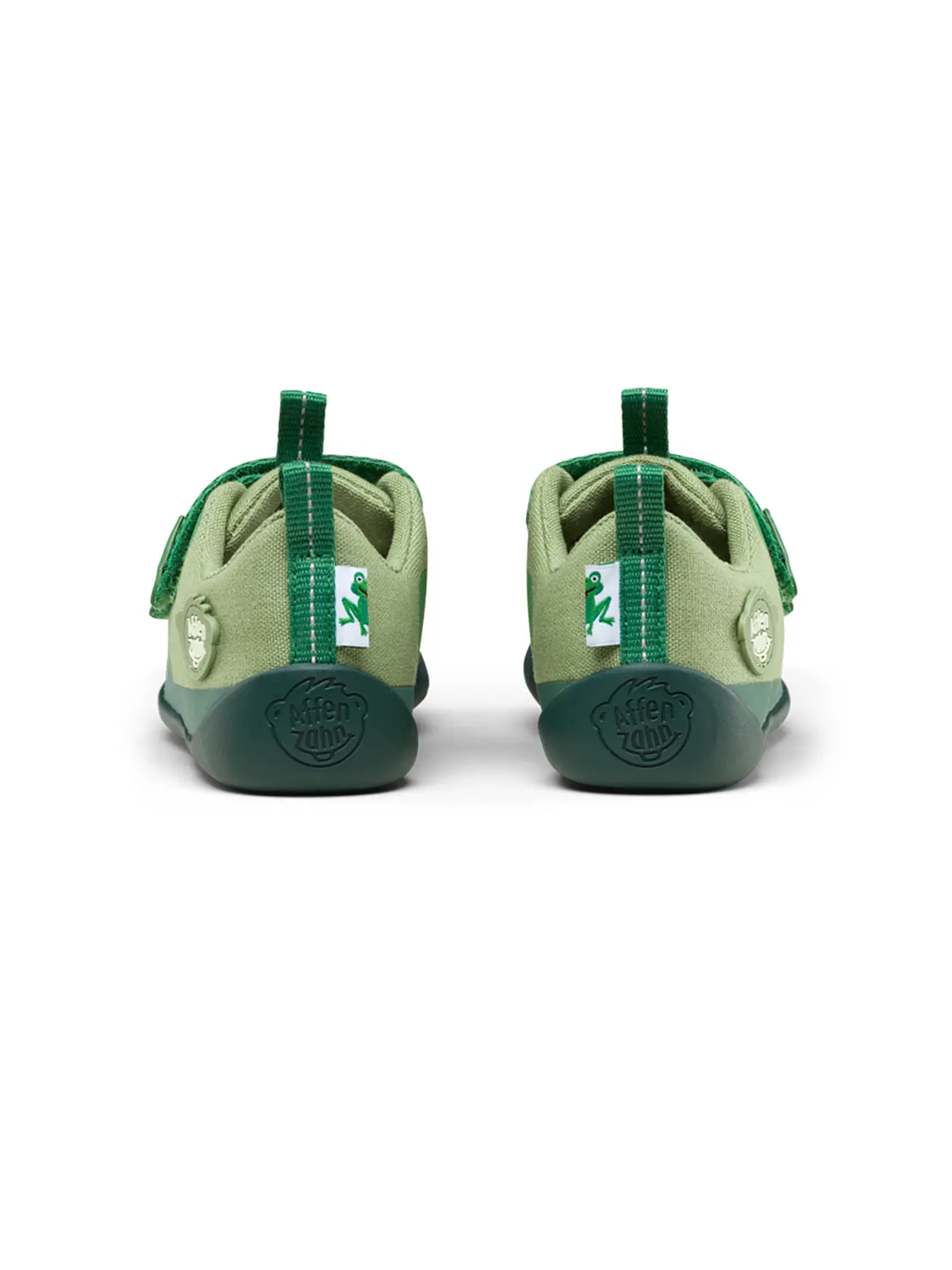 AFFENZAHN | Kinder Sneaker Barfußschuh  COTTON LUCKY Frosch | grün