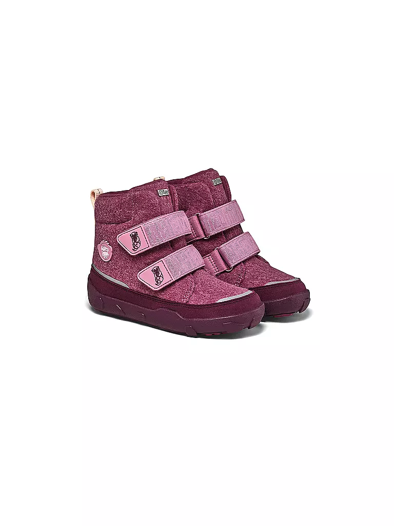 AFFENZAHN | Kinder Stiefel WOLLE COMFY Otter | dunkelrot