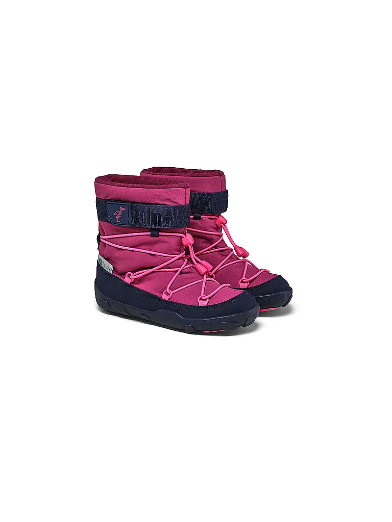 AFFENZAHN | Kinder Winterstiefel  VEGAN SNOWY Flamingo | dunkelrot