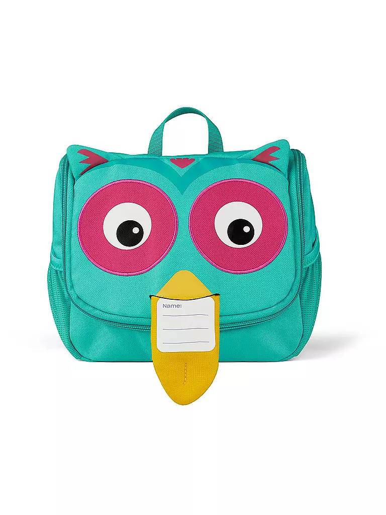 AFFENZAHN | Toilettetasche Eule | türkis