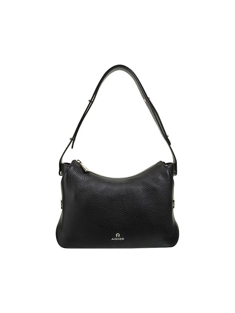 AIGNER Ledertasche - Hobo-Bag Milano S schwarz