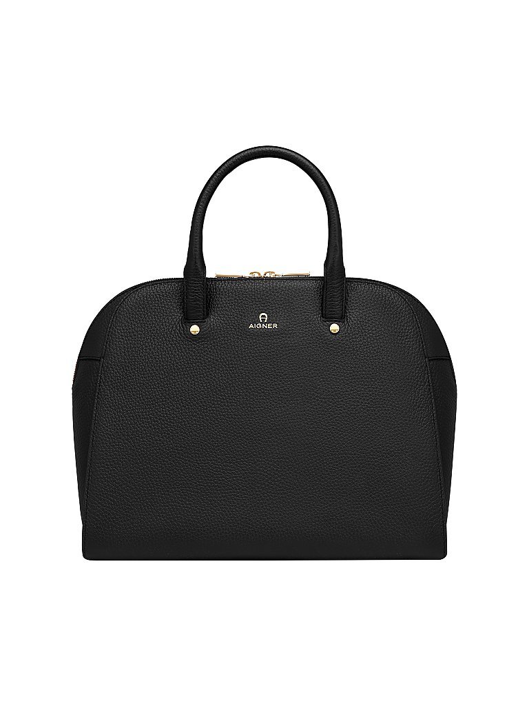 AIGNER Ledertasche Henkeltasche Ivy M schwarz