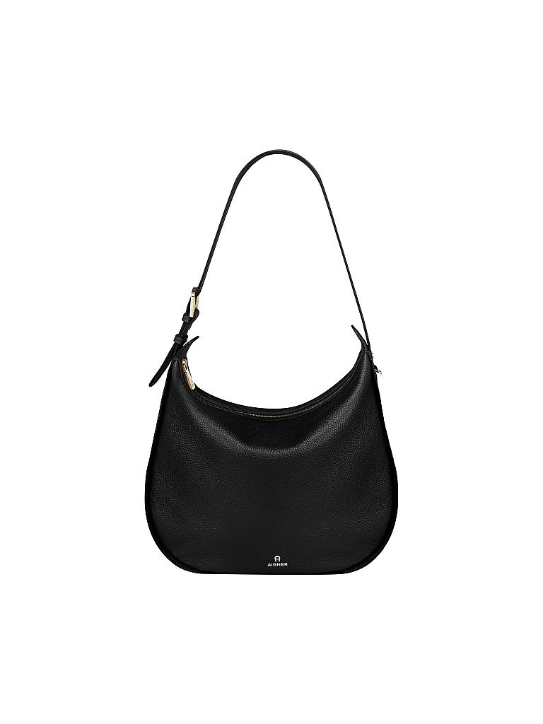 AIGNER Ledertasche Hobo Ivy M schwarz