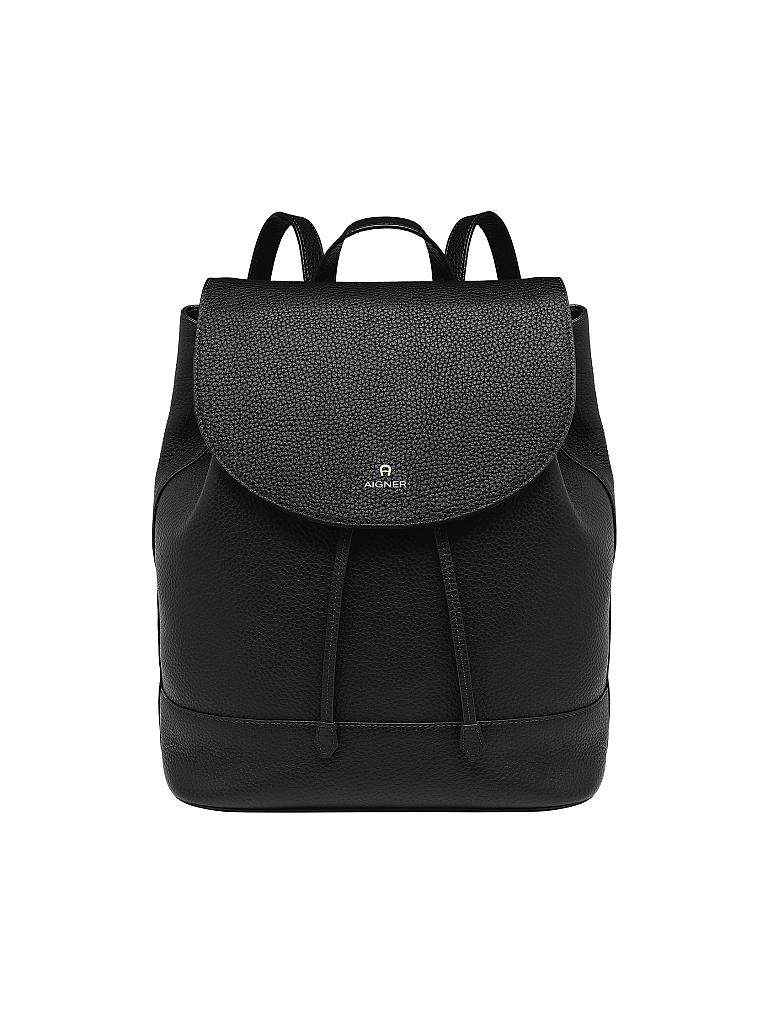 AIGNER | Leder-Rucksack "Ivy" M | schwarz