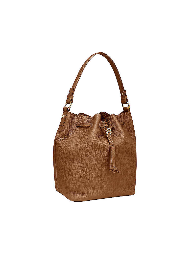 AIGNER | Ledertasche - Bucket Bag Tara M | braun