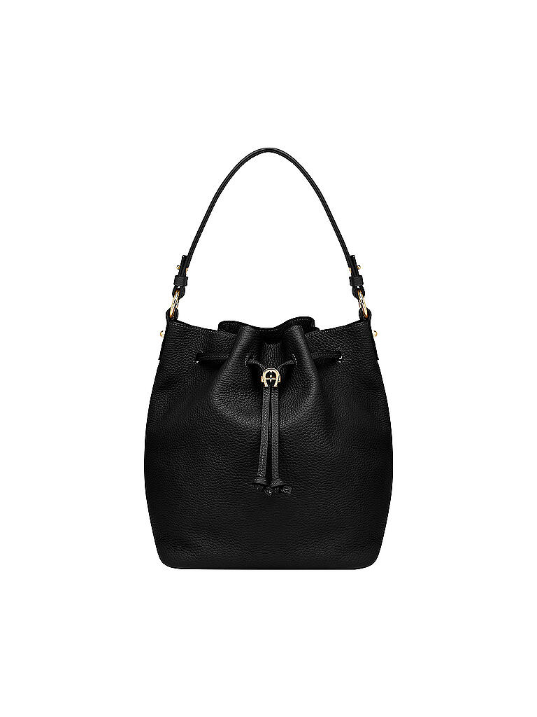 AIGNER | Ledertasche - Bucket Bag Tara M | schwarz