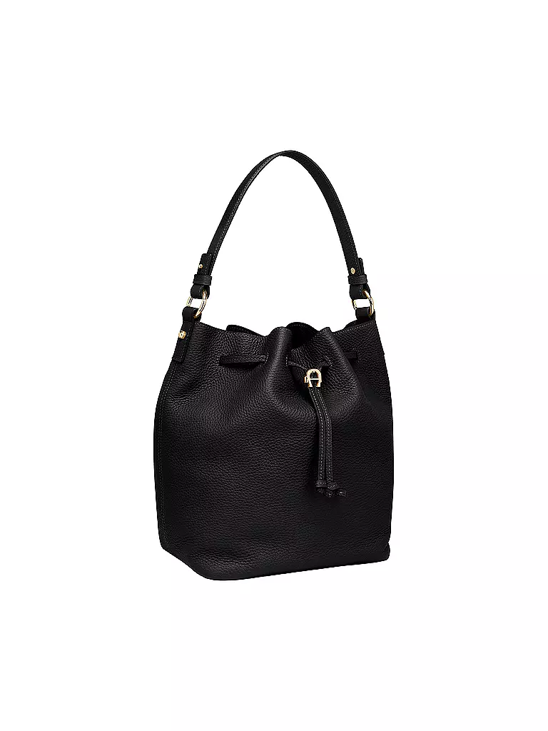 AIGNER | Ledertasche - Bucket Bag Tara M | schwarz