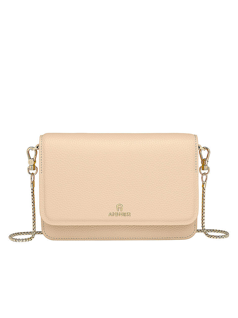 AIGNER | Ledertasche - Mini Bag Wallet on Chain | beige