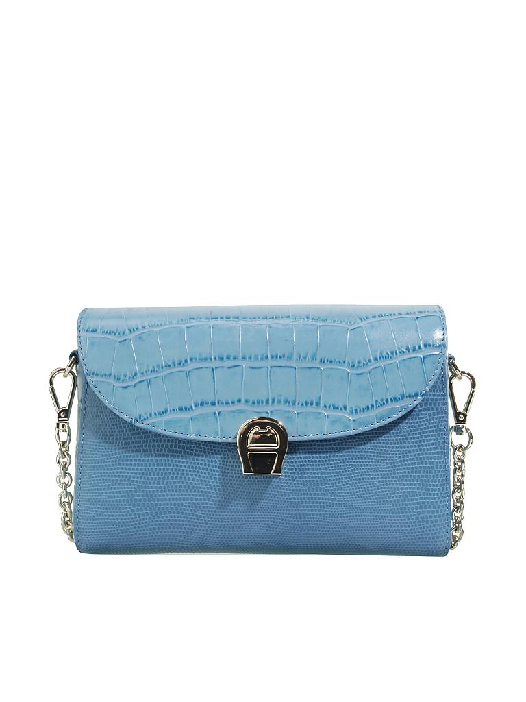 AIGNER | Ledertasche - Umhängetasche "Genoveva" S | blau