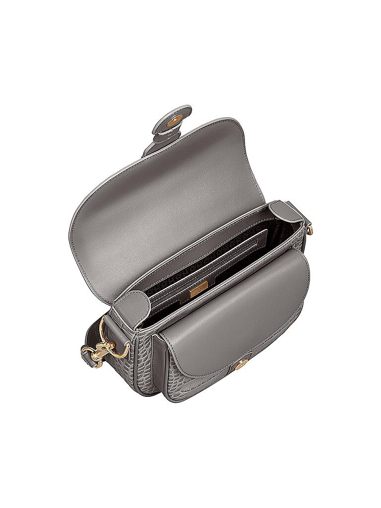 AIGNER | Ledertasche - Umhängetasche Calla Kroko XS | grau