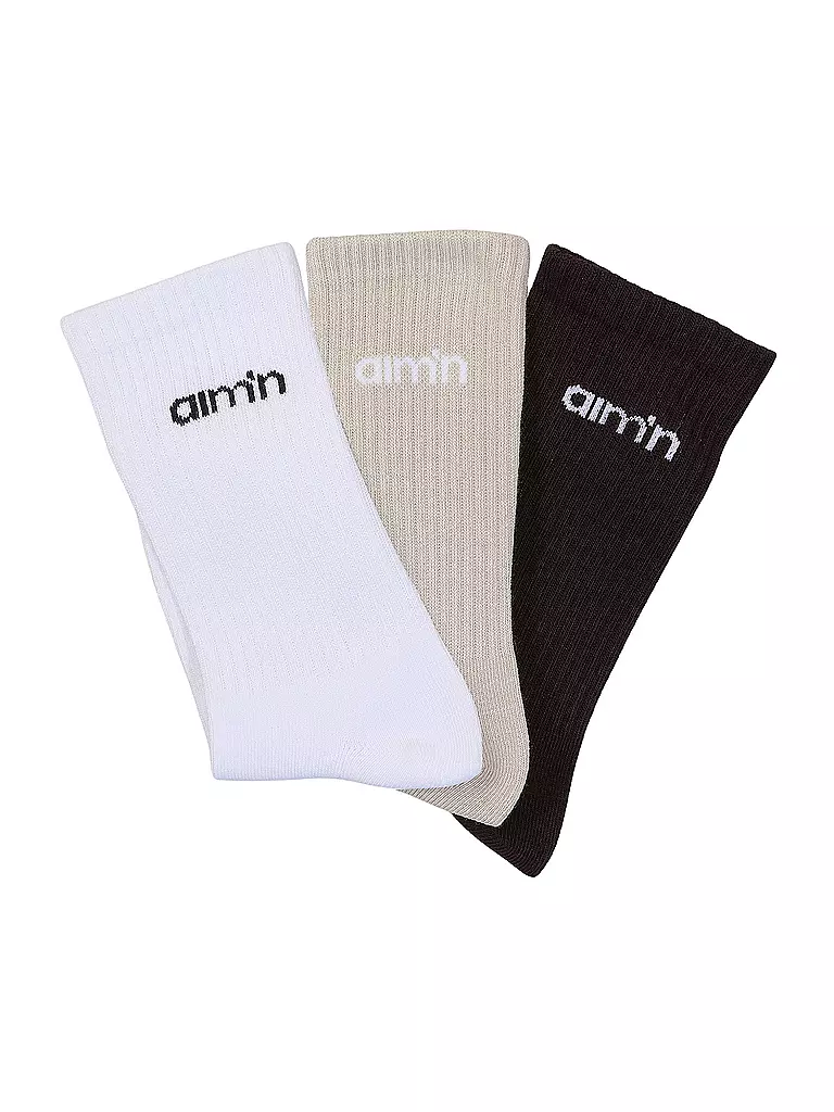 AIM'N | Socken 3er Pkg. cacao | weiss