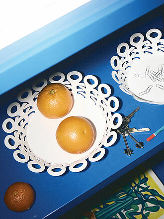 ALESSI | Korbschale VIMINI 22cm Edelstahl Epoxi. Weiss