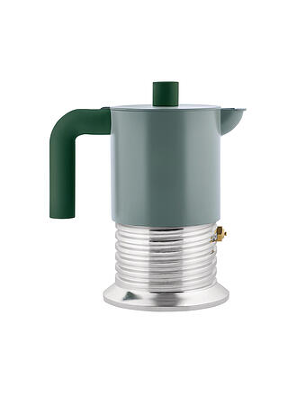 ALESSI | Espressomaschine VITE 3 Tassen Aluminium/Sagegreen