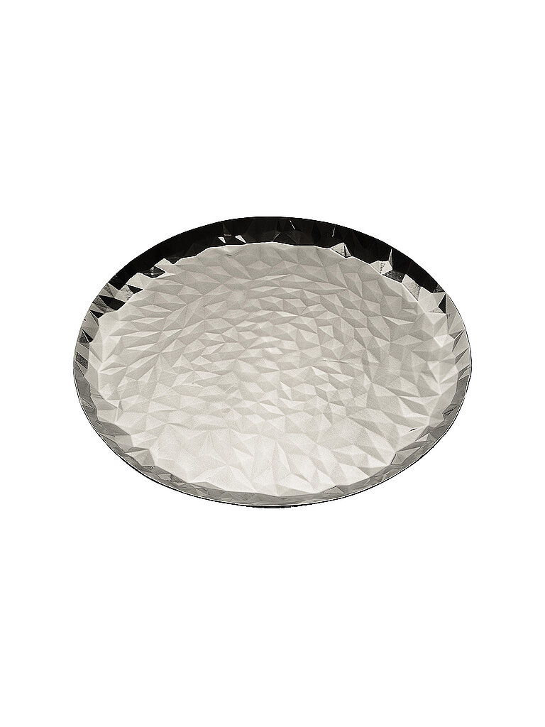ALESSI Tablett JOY N. 3 Rund Edelstahl 40cm silber
