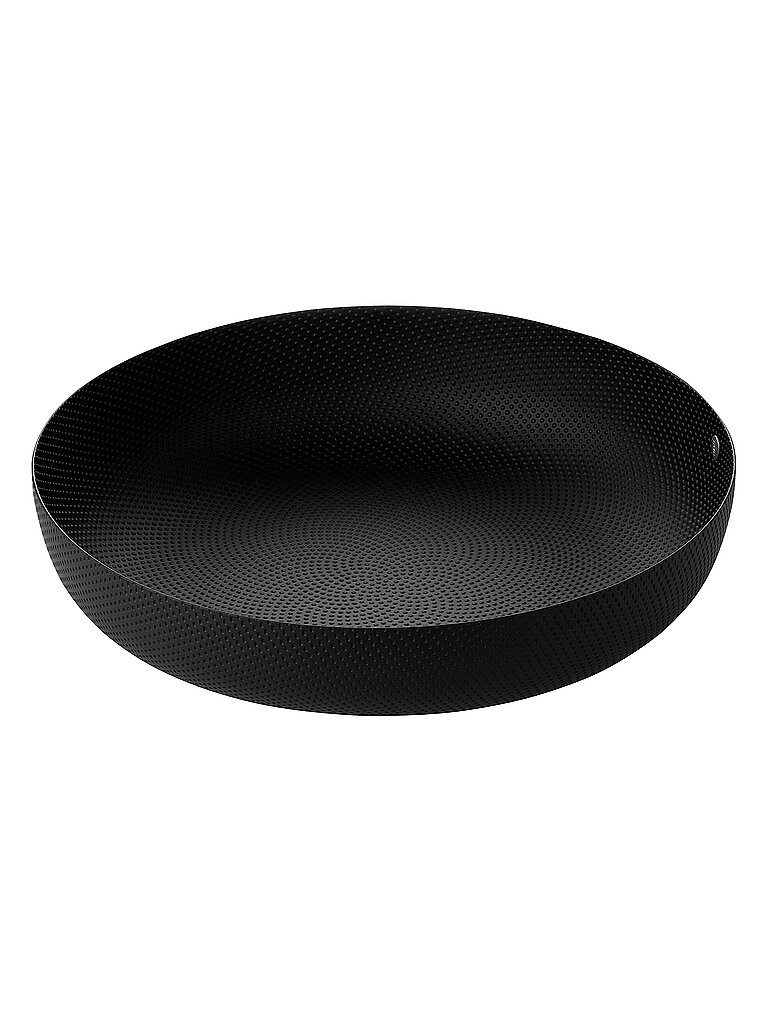 Schale rund Ø 21cm - schwarz epoxidharzlackiert H 47cm   Ø 21cm