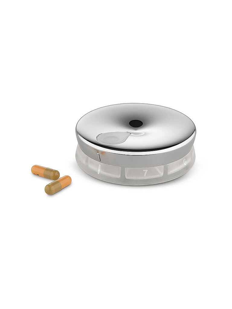ALESSI Pillendose YoYo Edelstahl silber