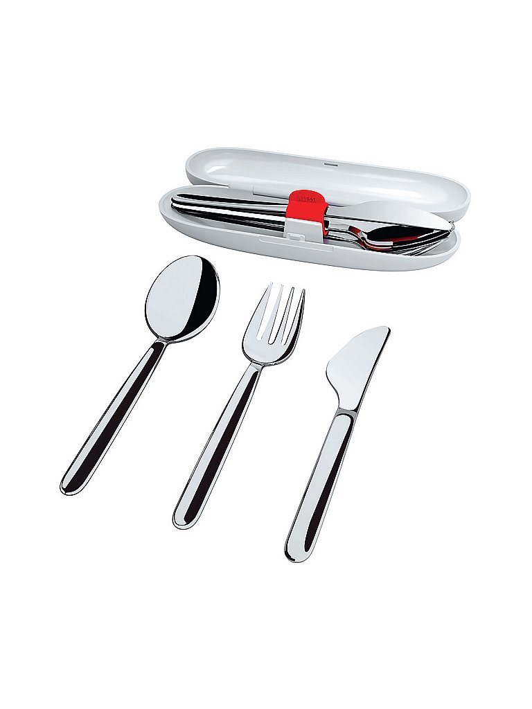 ALESSI Reisebesteck Food a porter 3tlg grau