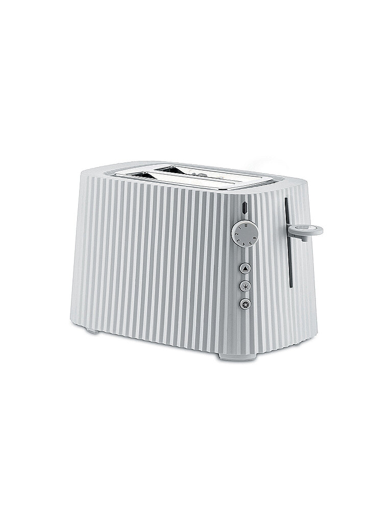 Alessi Plissé - Toaster mit sechs Bräunungsstufen, 850 W, Weiß | Toaster, entworfen von Michele De Lucchi, zum Toasten von Brot mit sechs Bräunungsstufen