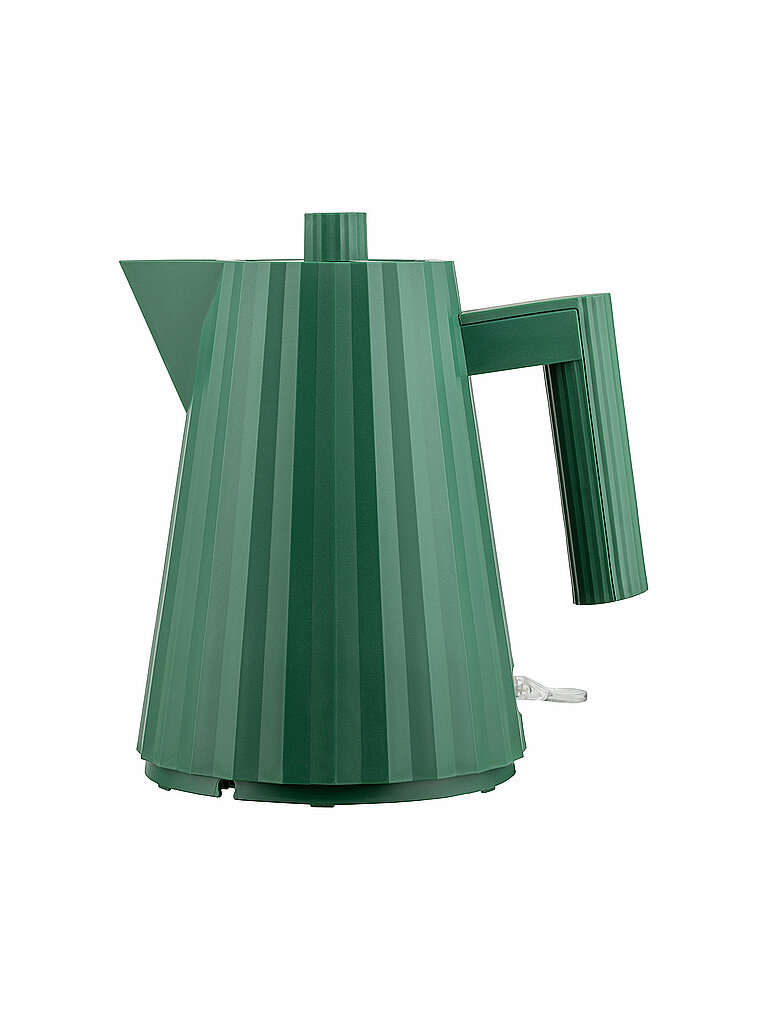 Alessi Plissé MDL06/1 GR - Design Elektrischer Wasserkocher, aus Thermoplastischem Harz, Europäischer Stecker 2400 W, 100 cl, Grün