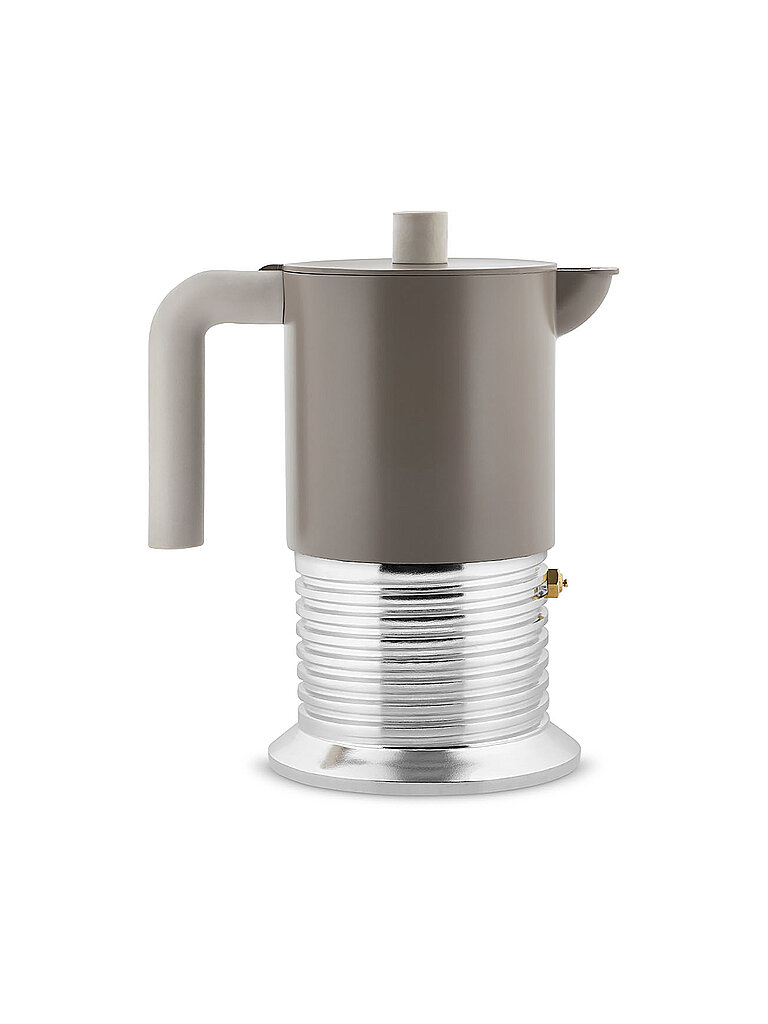ALESSI Cafetera espresso VITE 6 tazas Aluminio/Gris cálido camel