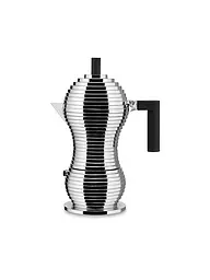 ALESSI | Espressomaschine PULCINA 6 Tassen Aluminium / Schwarz | silber