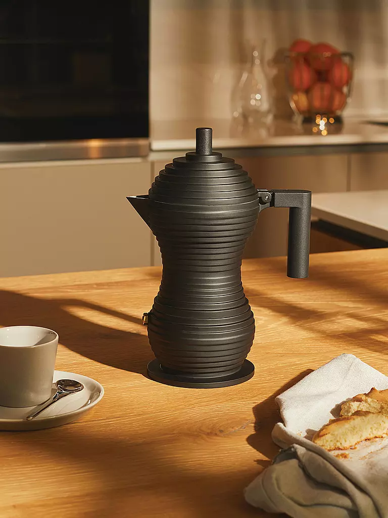 ALESSI | Espressomaschine Pulcina Black Alu/Schwarz 3 Tassen | schwarz