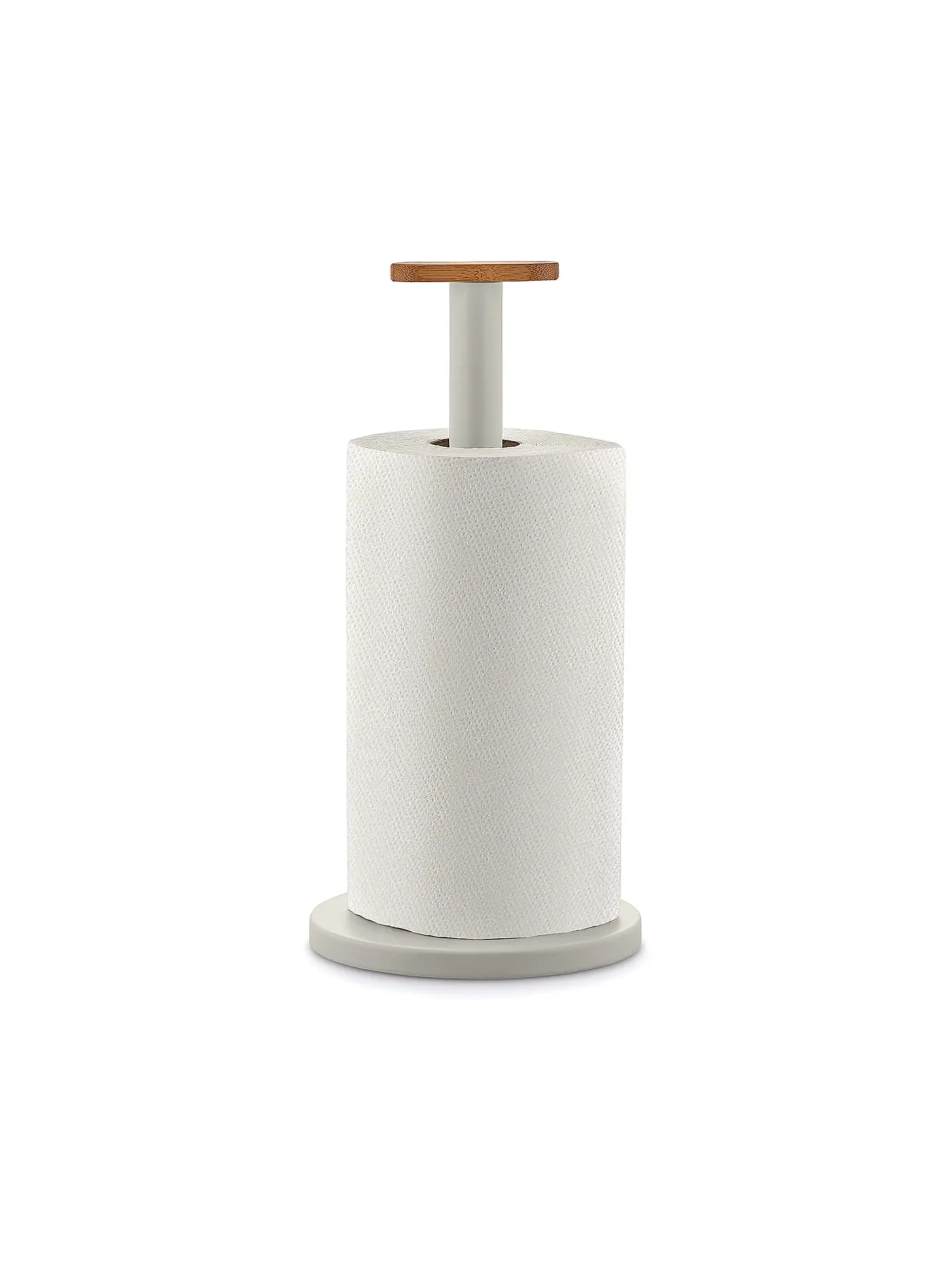 ALESSI | Rollenhalter Mattina 33cm Warmgrau/Bambus | hellgrau