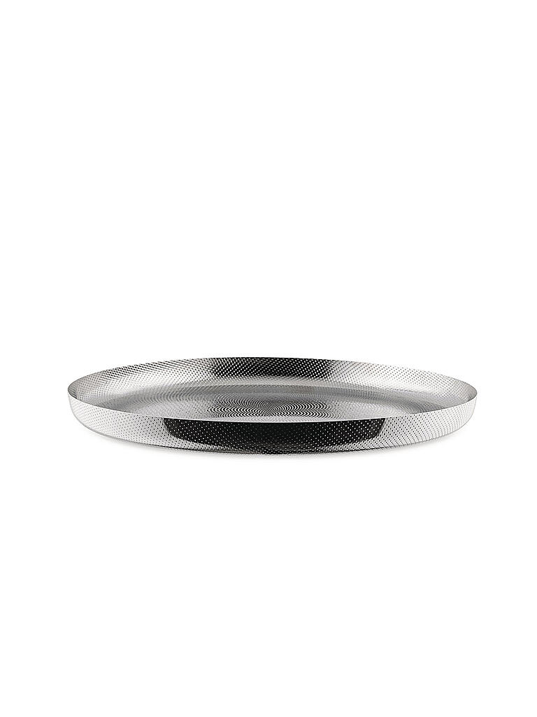 Alessi MG09 Tablett Oval Aus Edelstahl – Schwarz, Mit PA Griffen, 24 X 46,5 X 36 Cm, Design Von Michael Graves