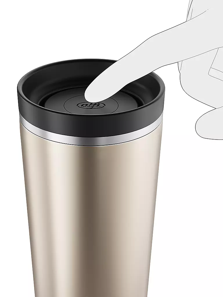 ALFI | Coffee to go-Becher 0,38l MUG PRO Champagne | silber