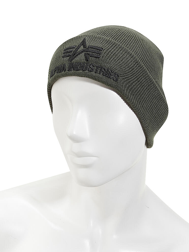 Alpha Industries Unisex Beanie – Klassische Dockers Mütze, One Size, Mit Leder-Logo-Label