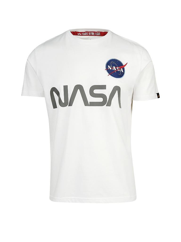 ALPHA INDUSTRIES | T-Shirt "NASA Reflective" | weiß