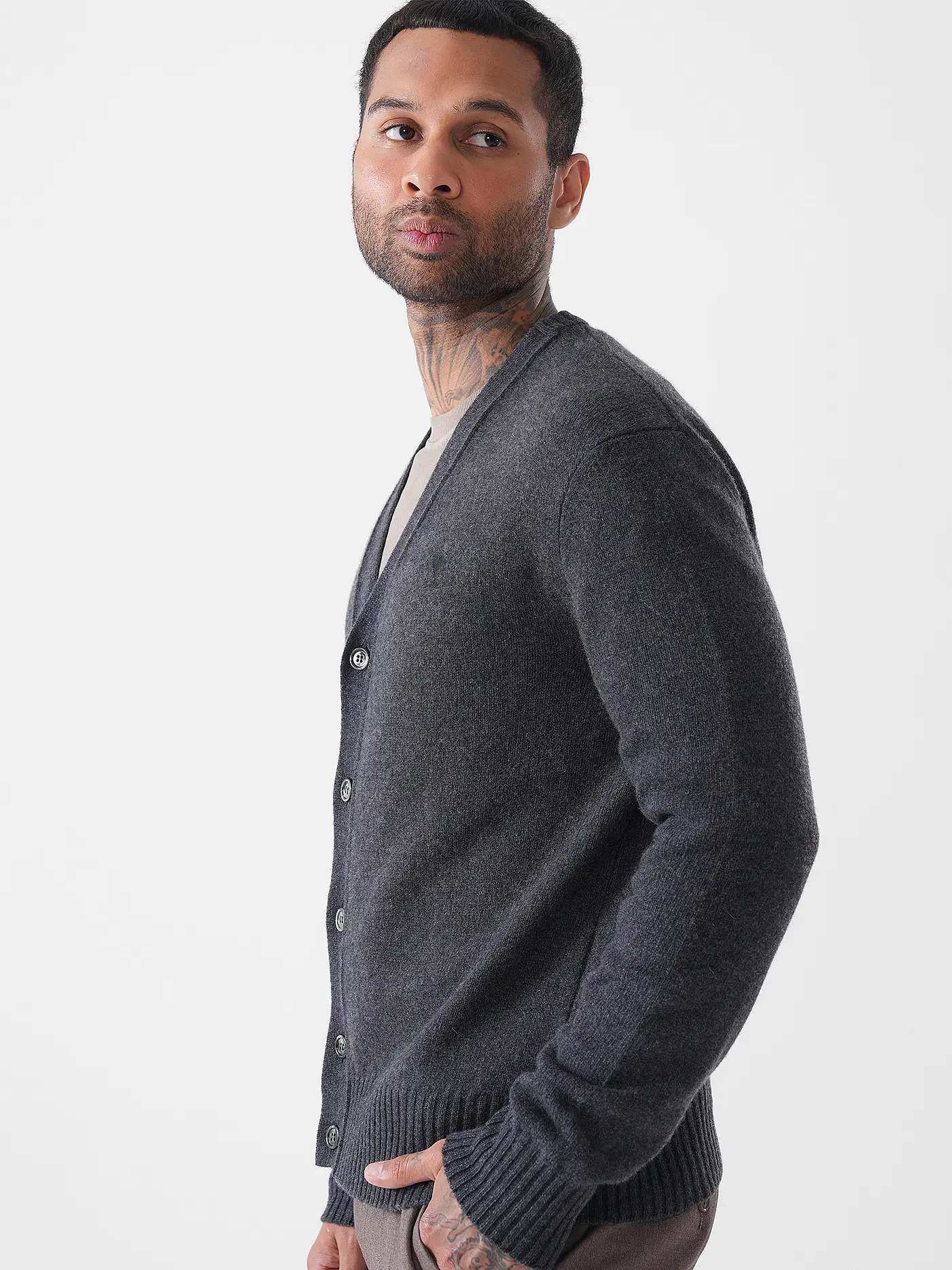 AMI PARIS | Kaschmir Cardigan | grau