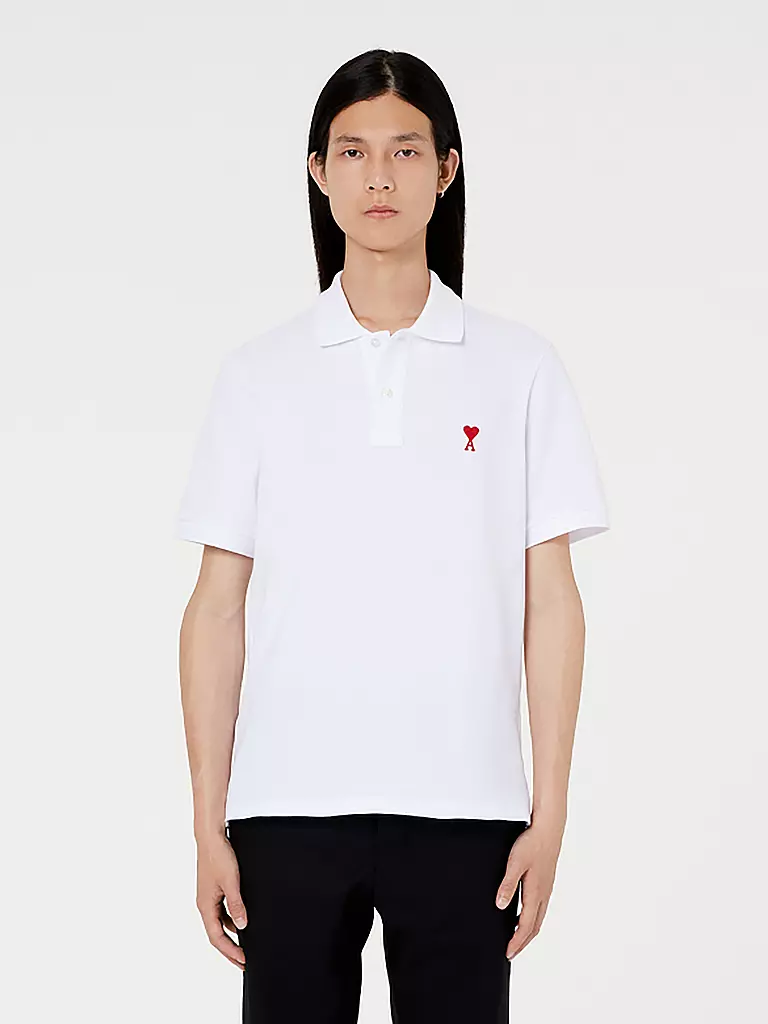 AMI PARIS | Poloshirt Ami De Coeur | weiss