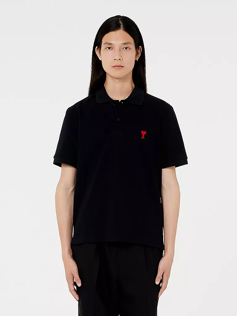 AMI PARIS | Poloshirt Ami De Coeur | schwarz