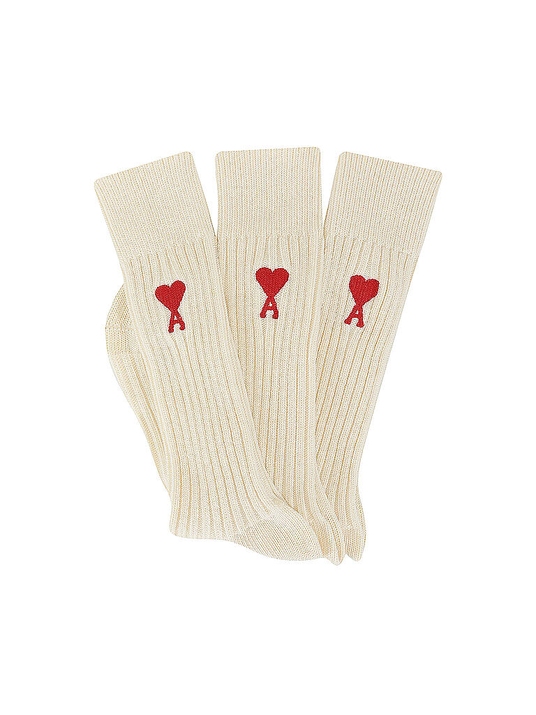 AMI PARIS | Socken 3-er Pkg. off white | creme