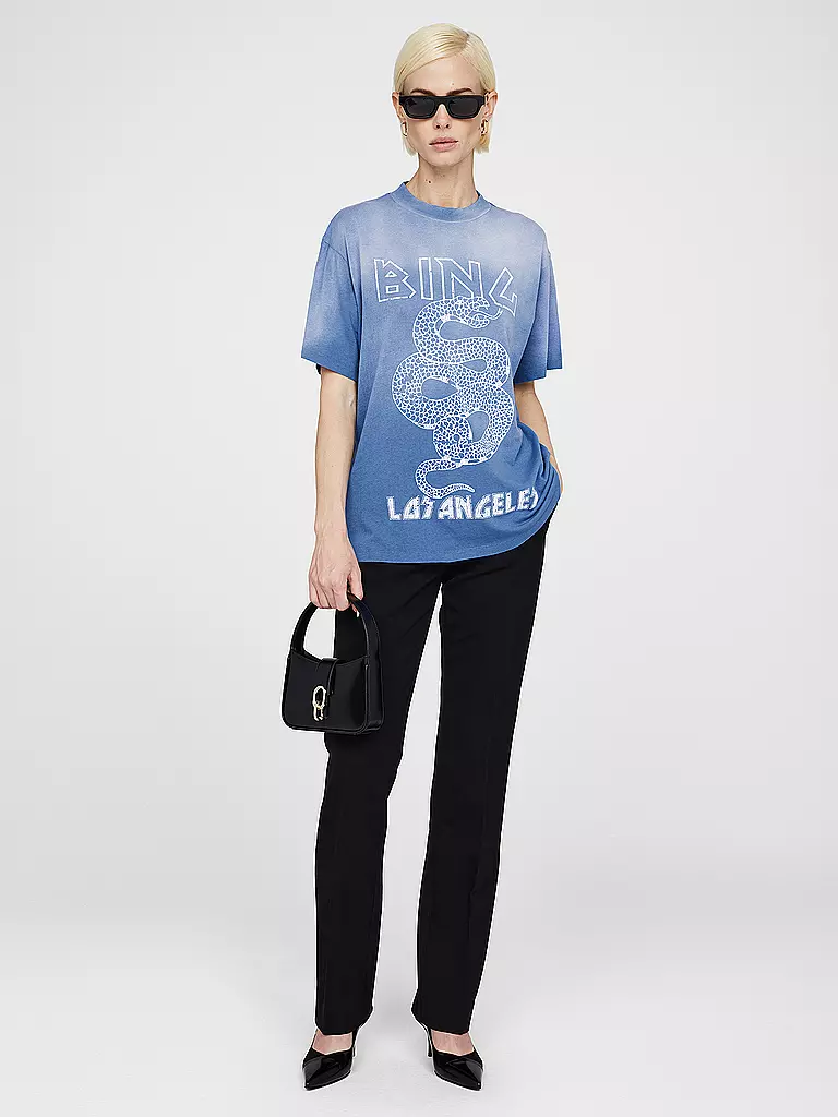 ANINE BING | T-Shirt ASHTON SNAKE | blau