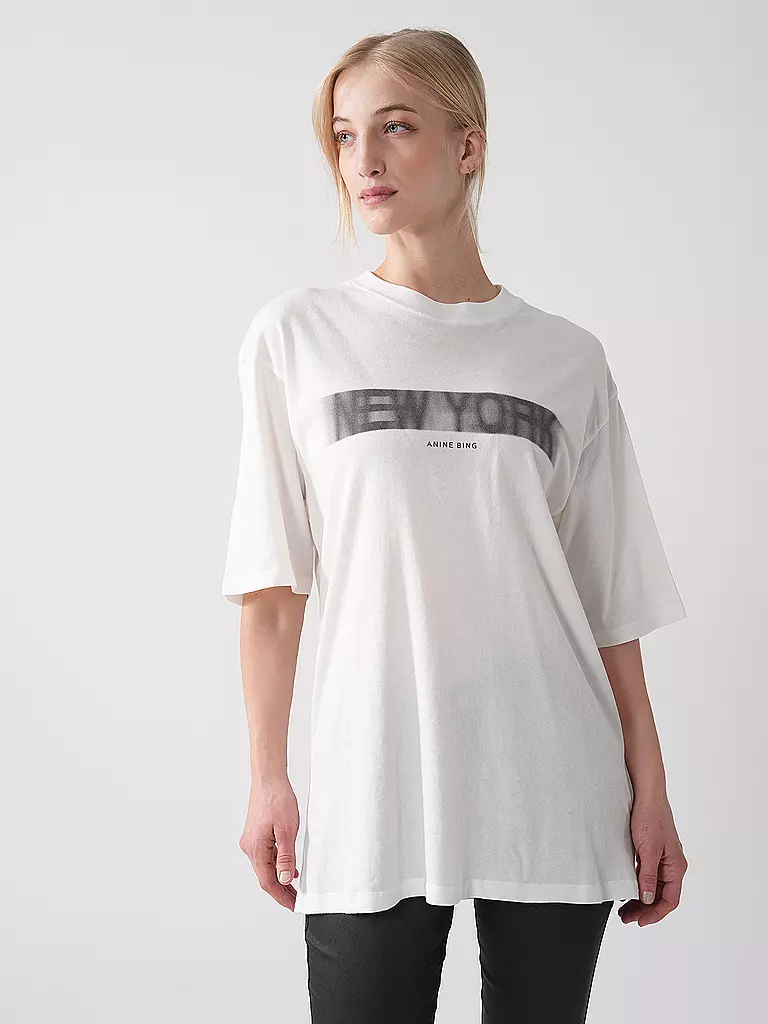 ANINE BING | T-Shirt CASON TEE BLUR | weiss