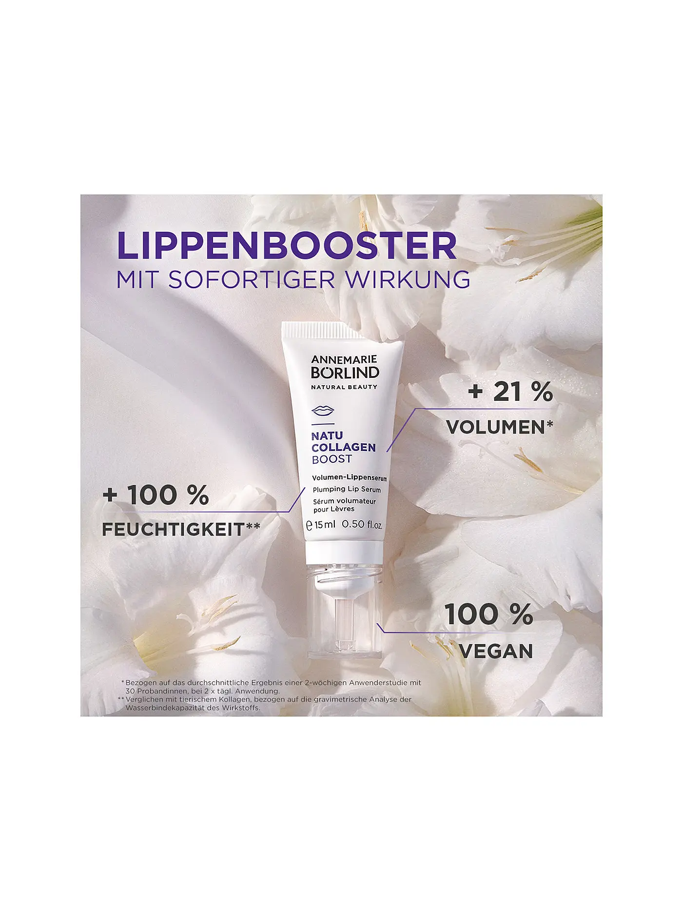 ANNEMARIE BÖRLIND | NATU COLLAGEN Volumen- Lippenserum 15ml | transparent