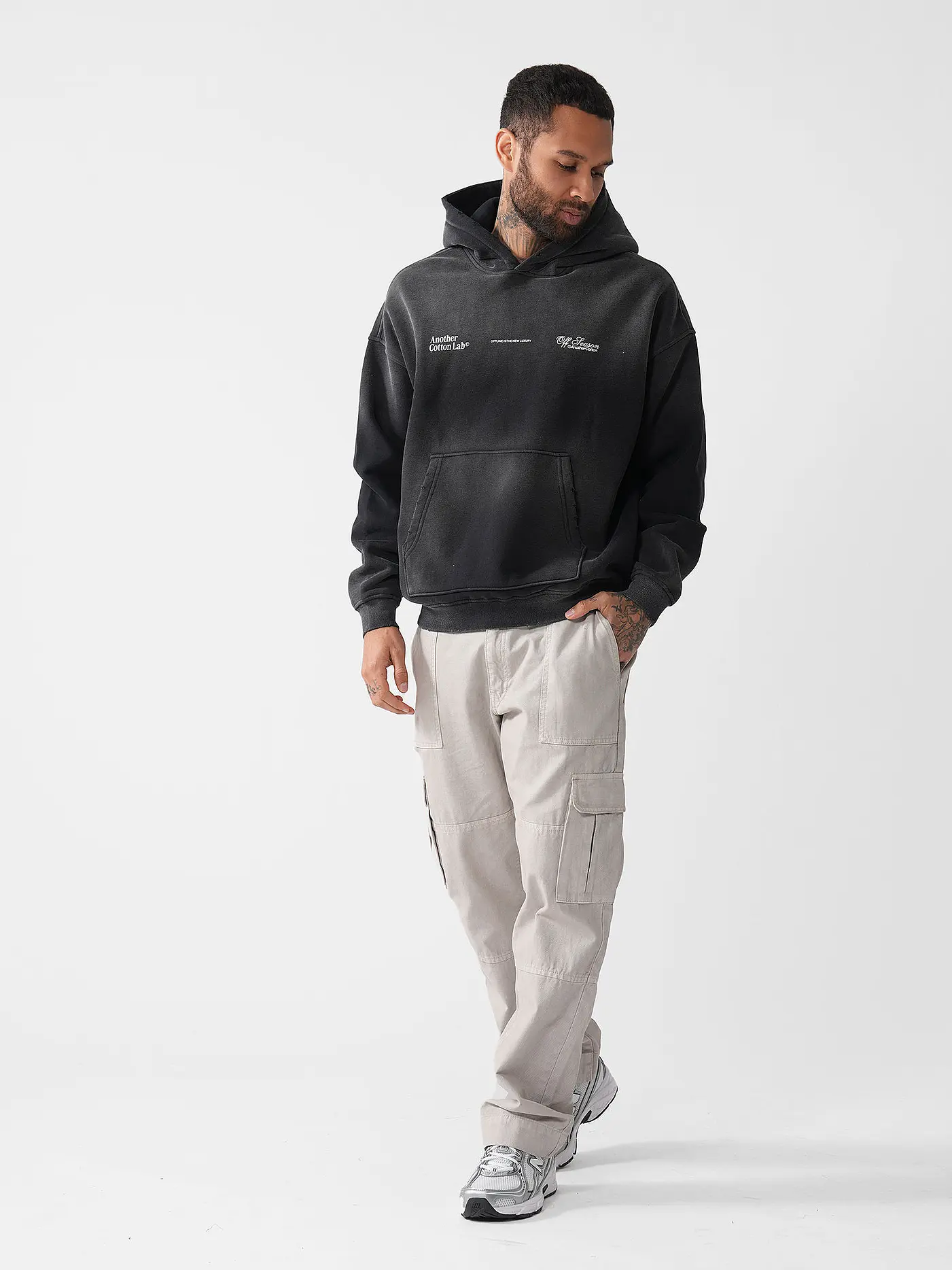 ANOTHER COTTON LAB | Kapuzensweater - Hoodie Oversized Fit OFFLINE LUXURY  | schwarz