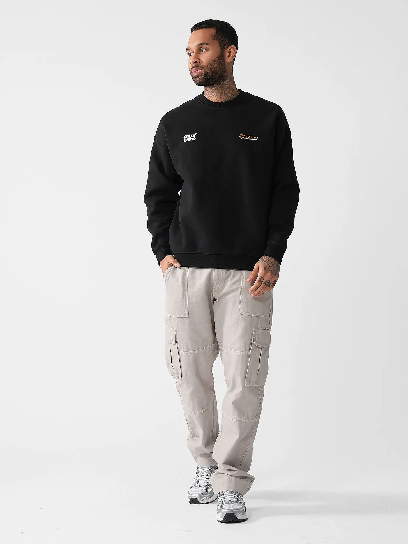 ANOTHER COTTON LAB | Pullover Oversized Fit OUT OF OFFICE  | schwarz