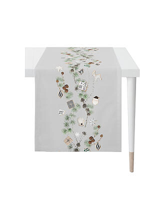 APELT | Weihnachts Tischläufer 140x46cm SEASON Weiss