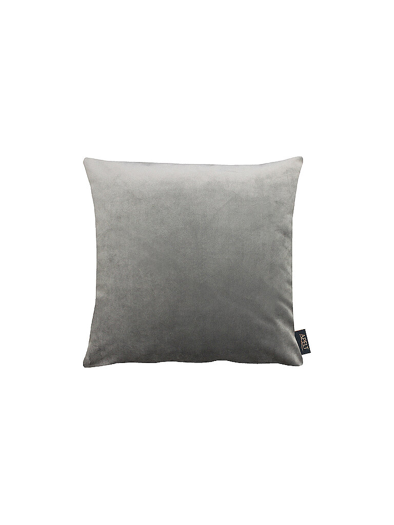 APELT Samt Kissenhülle 46x46cm Arte Uni Softstyle Grau hellgrau – APELT