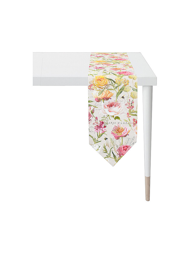 APELT Tischband Summertime 25x175cm Weiss/Rose rosa